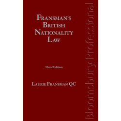 ISBN Fransman's British Nationality Law livre Loi Anglais Couverture rigide