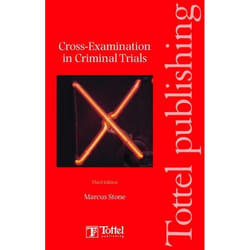 ISBN Cross-Examination in Criminal Trials livre Loi Anglais
