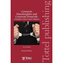 ISBN Corporate Manslaughter and Corporate Homicide: A Manager's Guide to Legal Compliance livre Loi Anglais