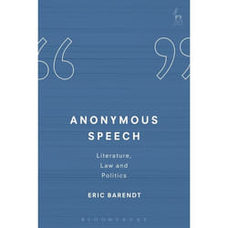 ISBN Anonymous Speech (Literature, Law and Politics) livre Loi Anglais Couverture rigide