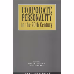 ISBN Corporate Personality in the 20th Century, Loi, Anglais, Livre broché, 328 pages