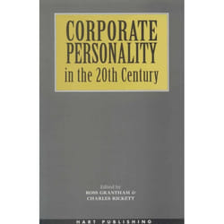 ISBN Corporate Personality in the 20th Century livre Loi Anglais