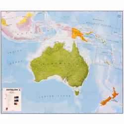 Lovell Johns PP.IM.EN.AUS, Carte politique, Australie, Multicolore, Carton plastifié, Anglais, 14 an(s)