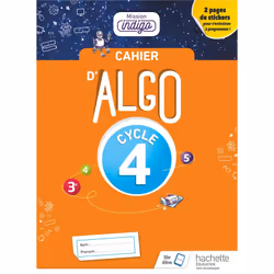 ISBN Cahier Algo Mission Indigo Cycle 4 - Ed. 2018