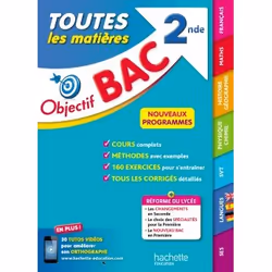 ISBN Objectif Bac toutes les matières 2nde, Éducatif, Français, 400 pages