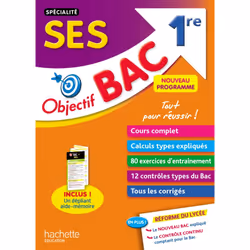 ISBN Objectif Bac - SPECIALITE SES 1ère, Éducatif, Français, 256 pages
