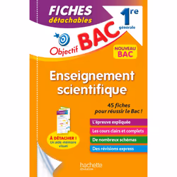 ISBN Objectif BAC Fiches Enseignement scientifique 1re générale, Éducatif, Français, 96 pages