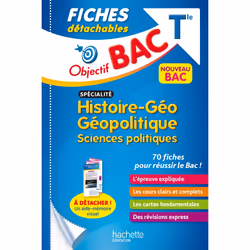ISBN Objectif BAC Fiches Spécialité Histoire-géo, géopolitique, sciences politiques Tle, Éducatif, Français, 144 pages