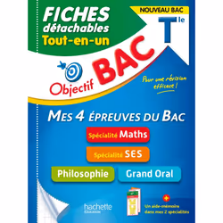 ISBN Objectif BAC Fiches Tout-en-un Tle Spécialités Maths et SES + Philo + Grand oral, Éducatif, Français, 372 pages