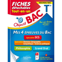 Objectif BAC Fiches  Tout-en-un Tle Spécialité SES - Histoire-Géo, géopolitique + Philo + Grand Oral (Broché)