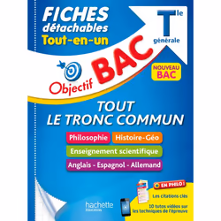 ISBN Objectif BAC Fiches détachables enseignements communs Terminale, Éducatif, Français, 336 pages