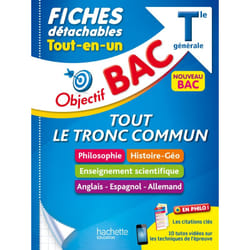 Objectif BAC Fiches détachables enseignements communs Terminale (Broché)