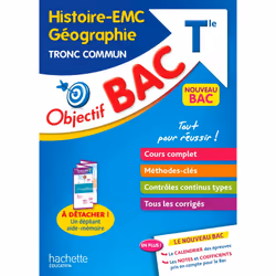 ISBN Objectif BAC Histoire-Géographie et EMC Tronc commun Tle, Éducatif, Français, 256 pages