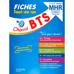 ISBN Objectif BTS MHR - Fiches Tout-en-un (1re et 2e années), Éducatif, Français, 296 pages