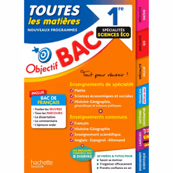 ISBN Objectif Bac 2024 - 1re Spécialités sciences éco Toutes les matières, Éducatif, Français, 480 pages