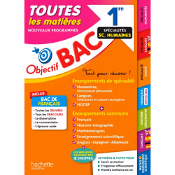 ISBN Objectif Bac 2024 - 1re Spécialités Sciences humaines Toutes les matières, Éducatif, Français, 480 pages