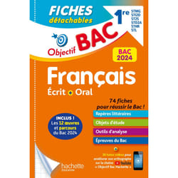 ISBN Objectif BAC 2024 Fiches détachables Français 1res STMG - STI2D - ST2S - STL - STD2A - STHR, BAC 202