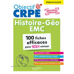 Objectif CRPE - 100 fiches efficaces pour bien réviser  -  Histoire-Géographie-EMC, épreuve écrite d (Broché)