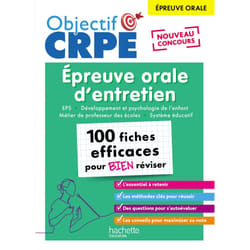 Objectif CRPE 2025 - Épreuve orale d'entretien - 100 fiches efficaces pour bien réviser