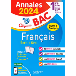 ISBN Annales Objectif BAC 2024 - Français 1res STMG - STI2D - ST2S - STL - STD2A - STHR, Éducatif, Français, 288 pages