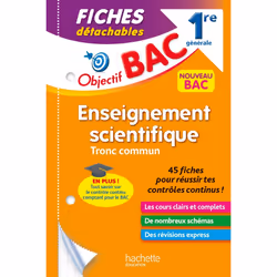 ISBN Objectif BAC Fiches Enseignement scientifique 1re générale, Éducatif, Français, 96 pages