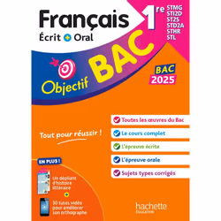 ISBN Objectif BAC 2025 - Français écrit et oral 1res STMG - STI2D - ST2S - STL - STD2A - STHR, Éducatif, Français, 256 pages