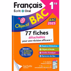 ISBN Objectif BAC Fiches détachables Français 1re BAC 2025, Éducatif, Français, 176 pages