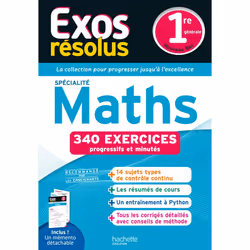 ISBN EXOS RESOLUS SPECIALITE Maths 1re, Éducatif, Français, 352 pages