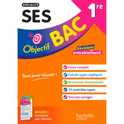 ISBN Objectif BAC 1re spécialité SES, Éducatif, Français, 256 pages