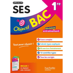 Objectif BAC 1re spécialité SES BAC 2025 (Broché)