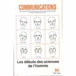 ISBN Communications, n° 54, Les Débuts des sciences de lhomme, 320 pages