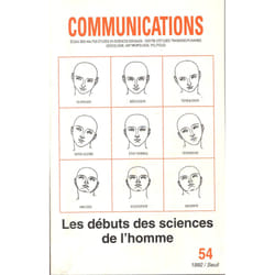 ISBN Communications, n° 54, Les Débuts des sciences de lhomme livre