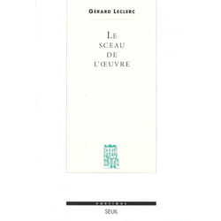 ISBN Le Sceau de loeuvre livre