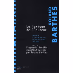 ISBN Le Lexique De L'Auteur; Fragments Inedits, histoire, Français