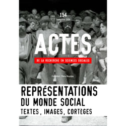 ISBN Actes de la recherche en sciences sociales n°154 livre