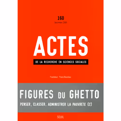 ISBN Actes de la recherche en sciences sociales, n° 160, Figures du ghetto, 140 pages