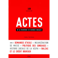 ISBN Actes de la recherche en sciences sociales, n° 169 livre