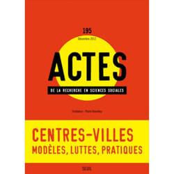 ISBN Actes de la recherche en sciences sociales, n°195 livre