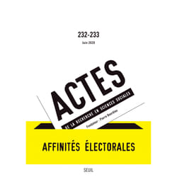 ISBN Actes de la recherche en sciences sociales, n° 232-233. Affinités électorales livre
