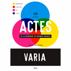 ISBN Actes de la recherche en sciences sociales, n° 238. Varia, 112 pages