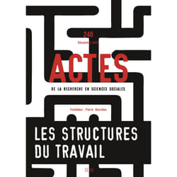 ISBN Actes de la recherche en sciences sociales, n° 240. Les Structures du travail livre