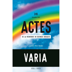 ISBN Actes de la recherche en sciences sociales, n° 245. Varia livre