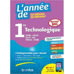 Livre L'année de 1re Technologique