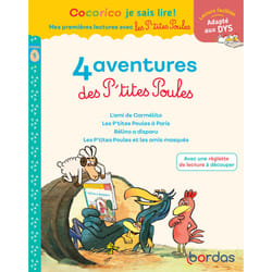ISBN Cocorico Je sais lire ! 1res lectures - 4 aventures P'tites Poules - Niveau 1 - DYS : Le livre de Marie-Christine Olivier, Christian Heinrich, Jean-Christophe Raufflet
