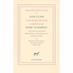 ISBN Discours de réception de Jean Clair à l'Académie Française et réponse de Marc Fumaroli, Français, 136 pages