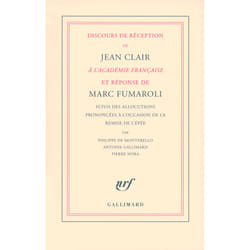 Discours de réception à l'académie française et réponse