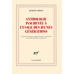 Anthologie inachevée à l'usage des jeunes générations