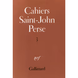 ISBN Cahiers Saint-John Perse, Français, 160 pages