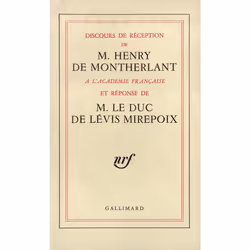 ISBN Discours de réception à l'Académie française et réponse du duc de Lévis Mirepoix, Français, 88 pages
