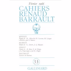 ISBN Cahiers Renaud Barrault, Français, 128 pages